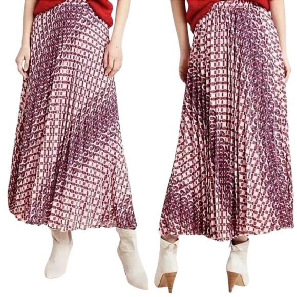 ANTHROPOLOGIE MAEVE Geometric Print
Pleated Midi Skirt, Size M. - Picture 2 of 15